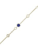 Браслет из лимонного золота c бриллиантами, лазуритом и перламутром