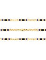 Цепь из лимонного золота c ониксом и лазуритом