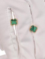 Серьги из лимонного золота c малахитом