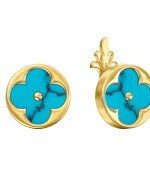 Серьги из лимонного золота c бирюзой
