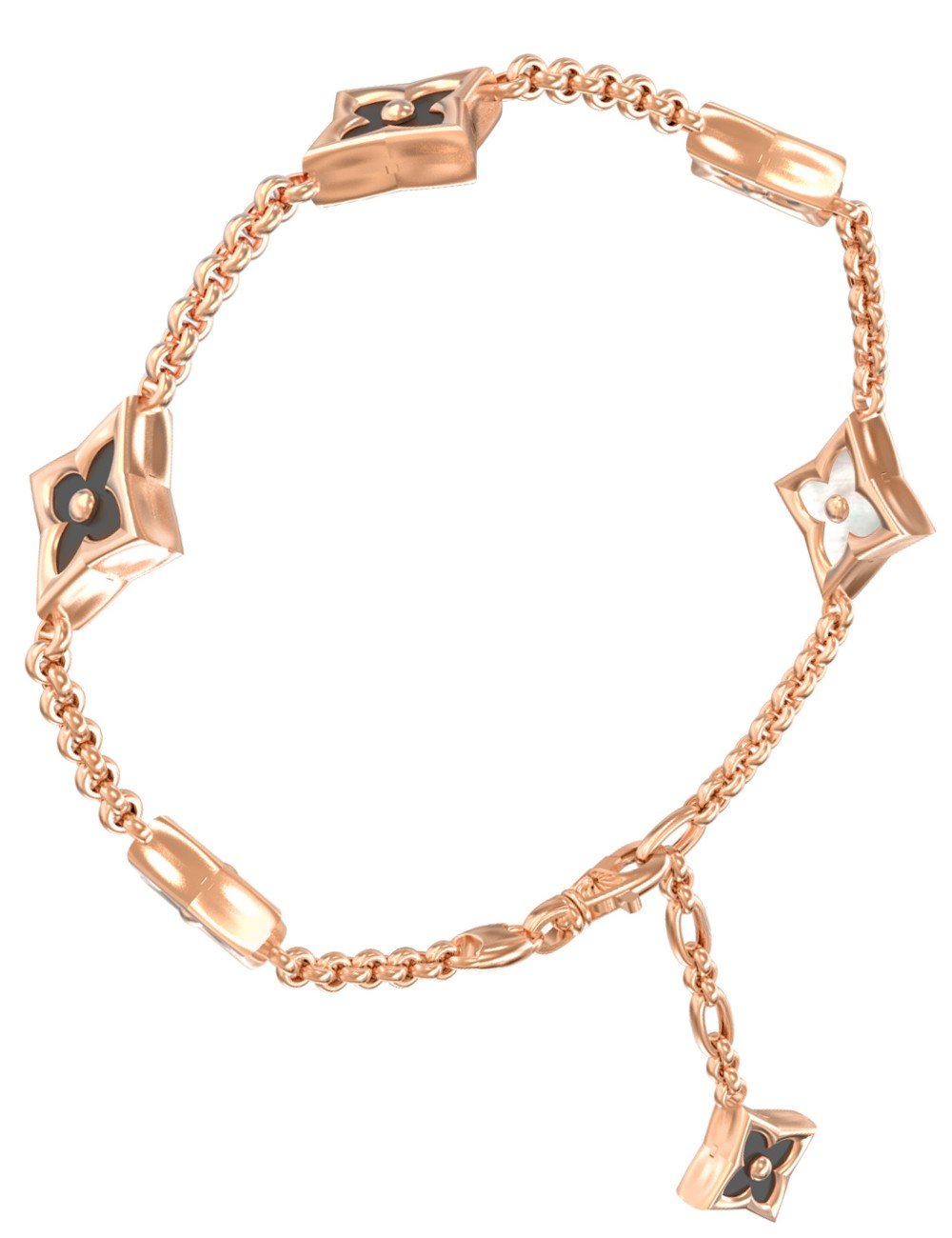 Браслет из золота c ониксом и перламутром