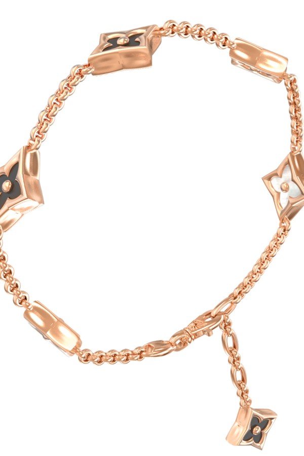 Браслет из золота c ониксом и перламутром