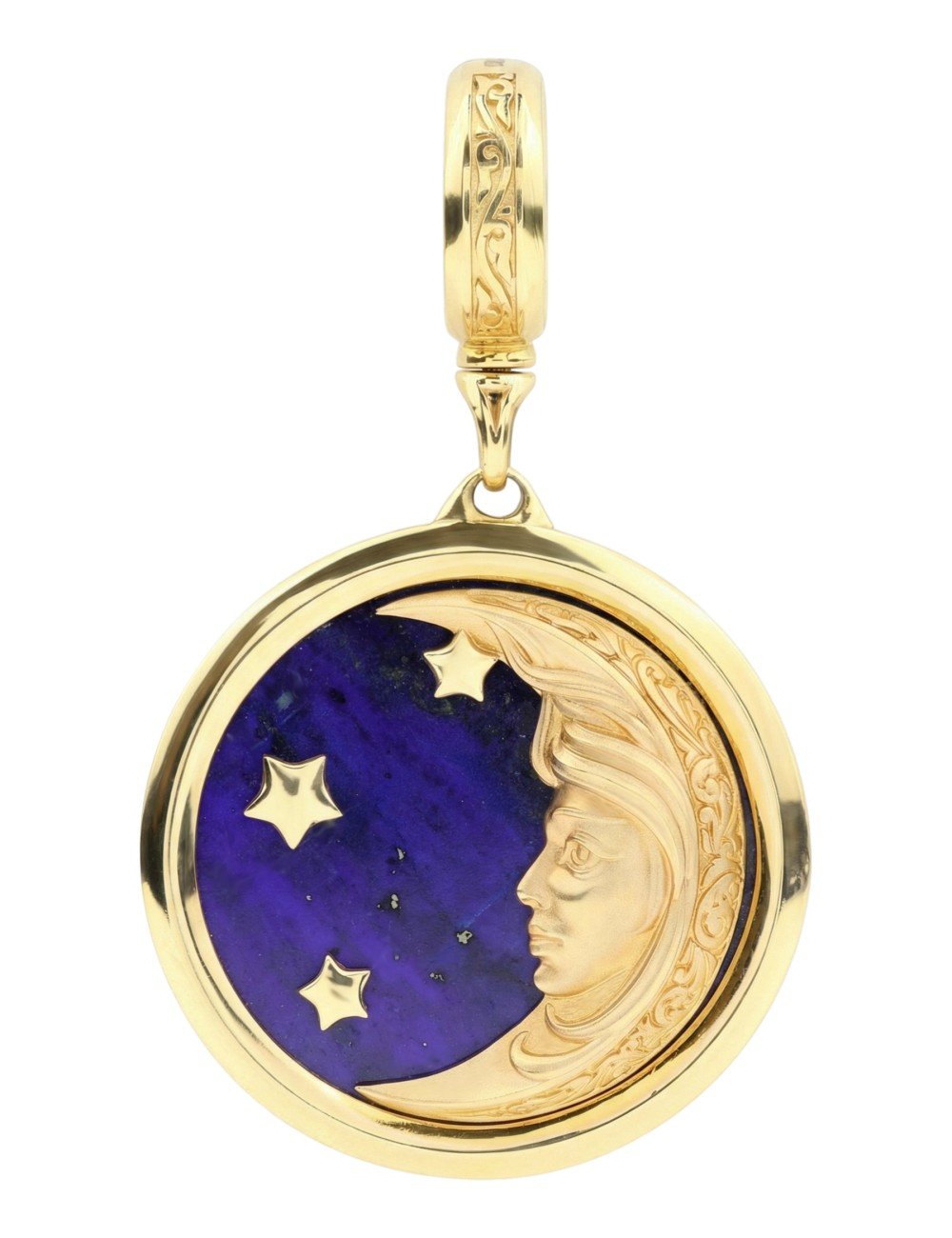 Подвеска из лимонного золота c лазуритом