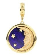 Подвеска из лимонного золота c лазуритом