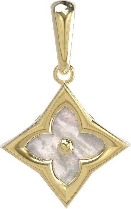 Подвеска из лимонного золота c перламутром