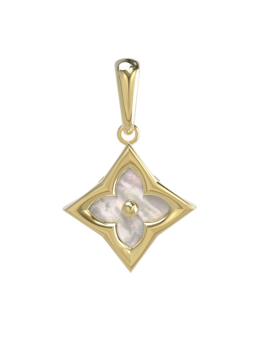 Подвеска из лимонного золота c перламутром