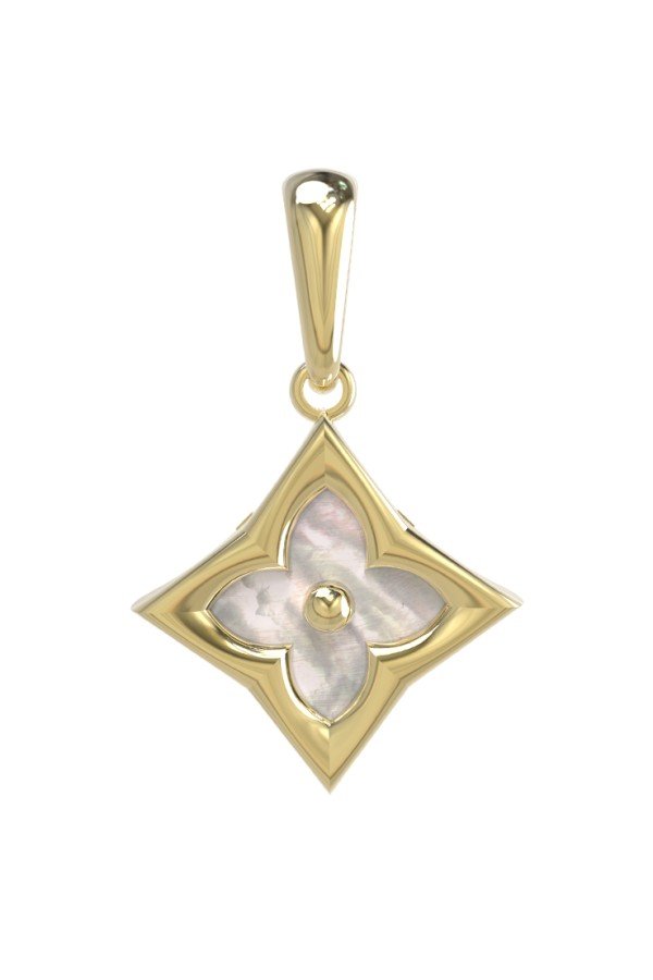 Подвеска из лимонного золота c перламутром