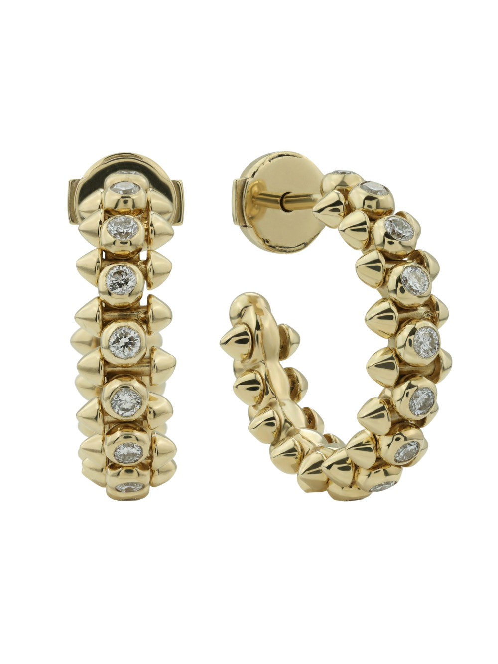 Серьги из лимонного золота 585 пробы c бриллиантами