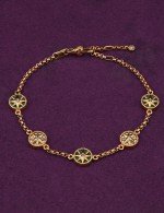 Браслет из золота c бриллиантами, малахитом и перламутром