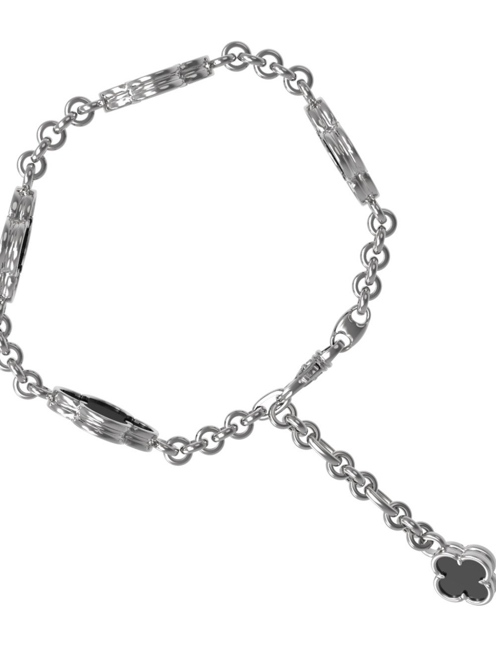 Браслет из белого золота c ониксом