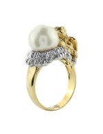 Кольцо из лимонного золота c жемчугом