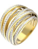 Кольцо из лимонного золота c фианитом