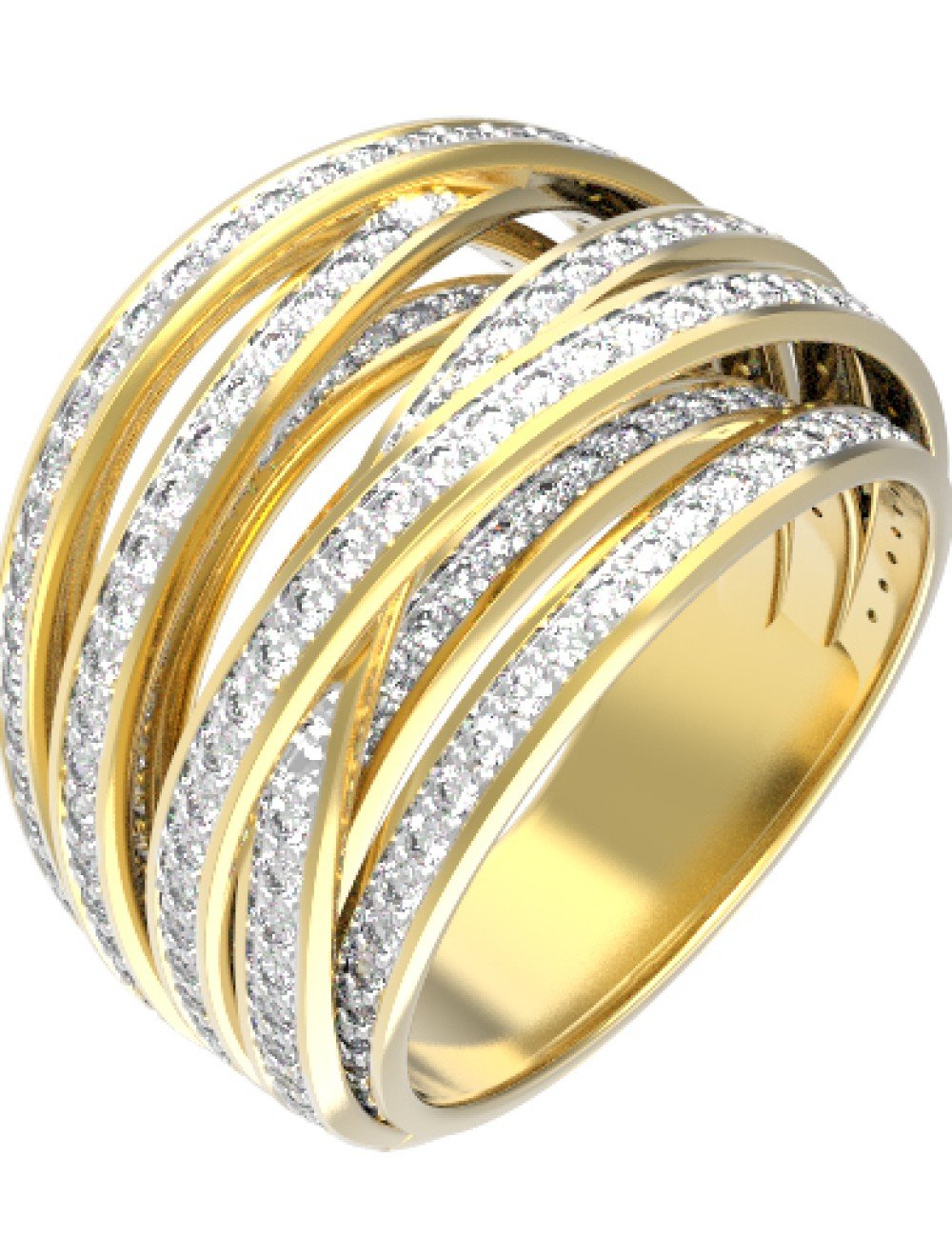 Кольцо из лимонного золота c фианитом