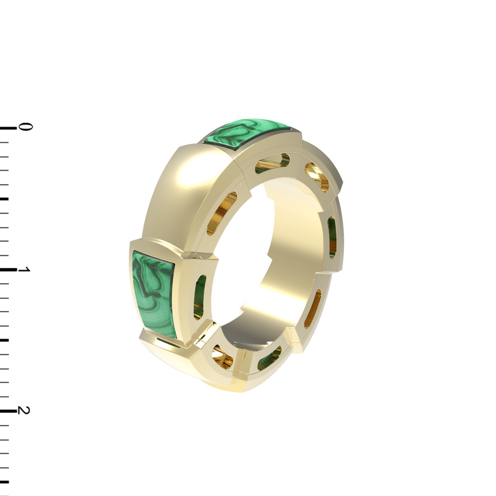 Подвеска из лимонного золота 585 пробы c малахитом
