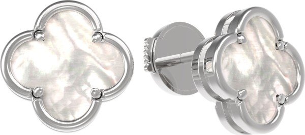 Серьги из белого золота c перламутром