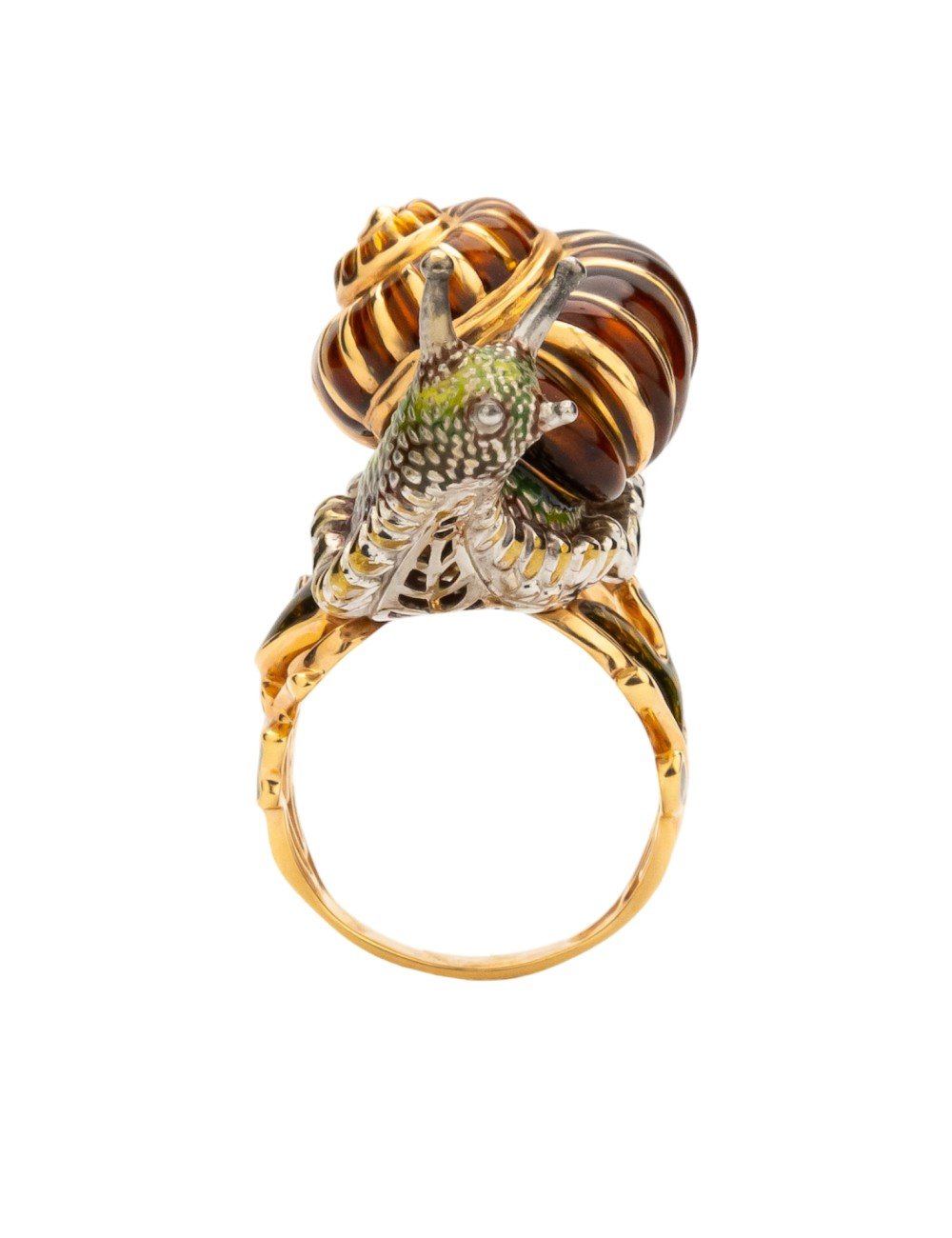 Кольцо из золота c эмалью