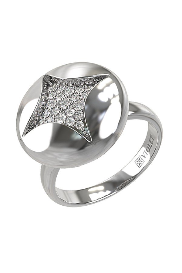 Кольцо из белого золота c бриллиантами