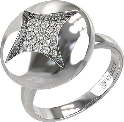 Кольцо из белого золота c бриллиантами