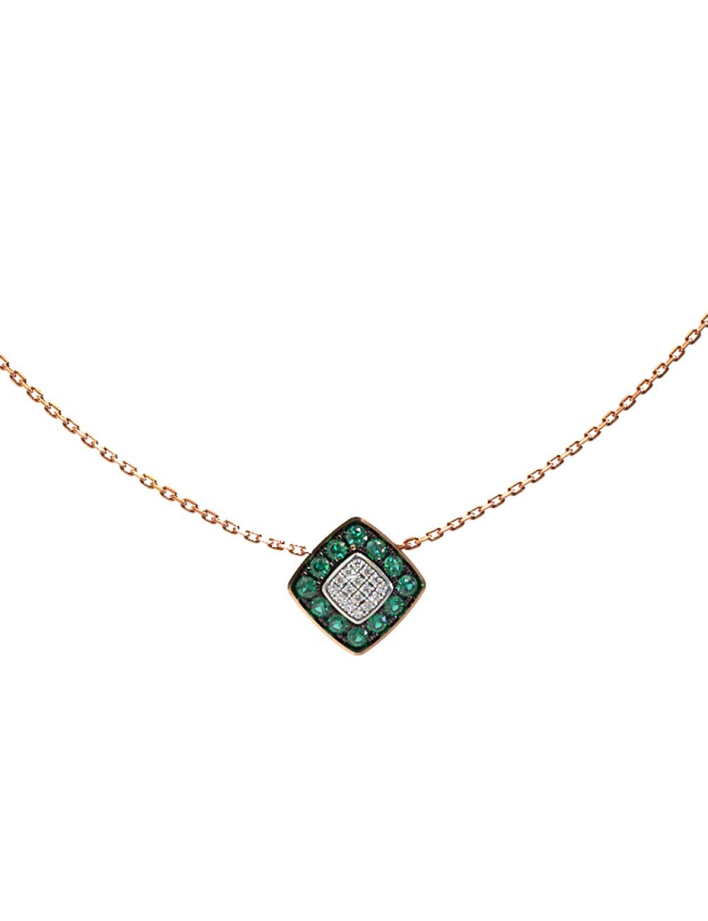 Колье из золота c бриллиантами и изумрудом