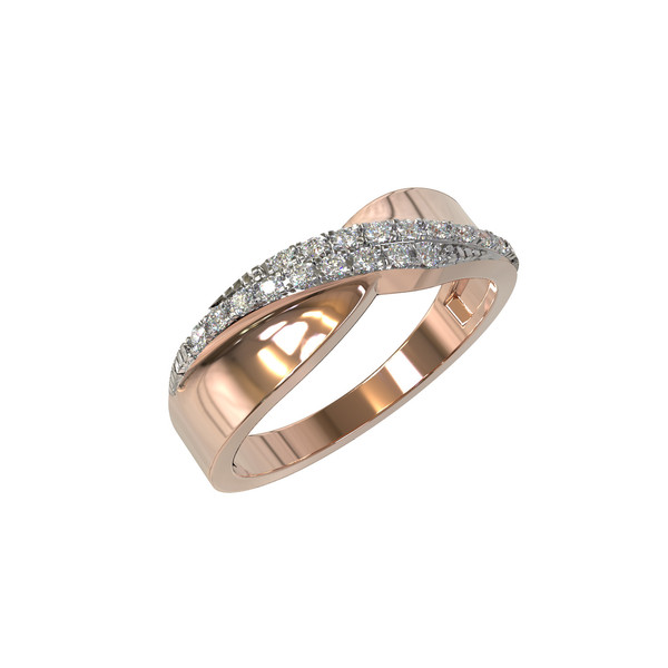 Кольцо из красного золота 585 пробы c бриллиантами