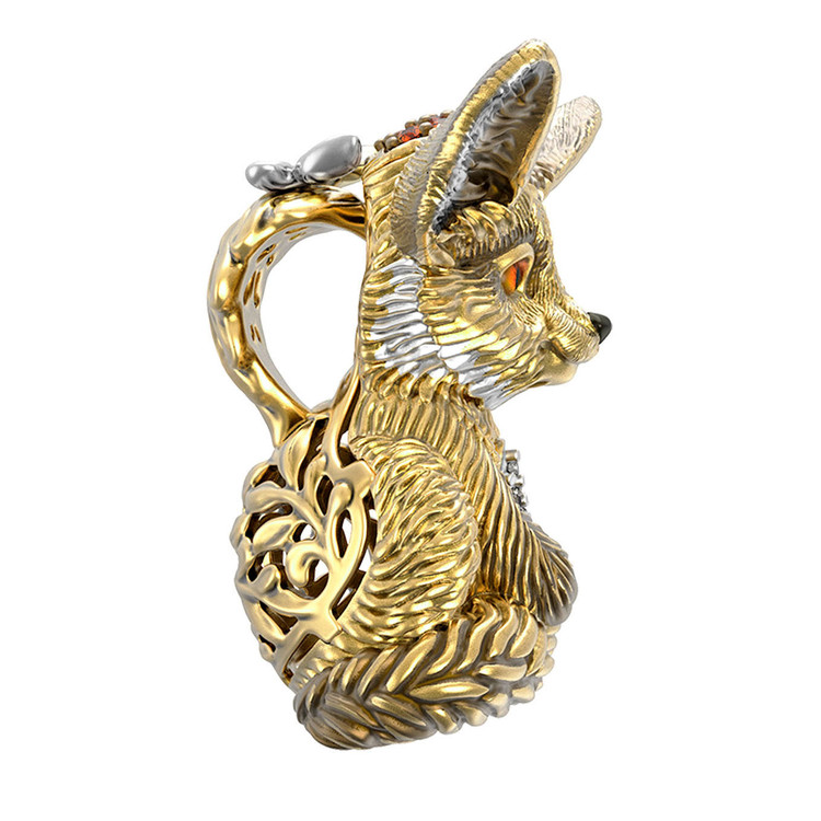 Подвеска из лимонного золота 585 пробы c эмалью и фианитом