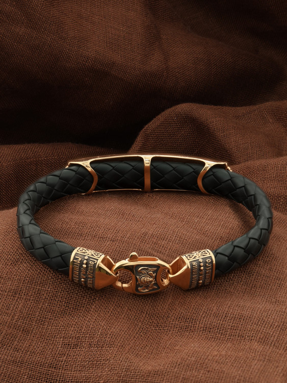 Браслет из красного золота 585 пробы c шнурком