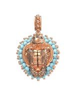 Подвеска из золота c эмалью и бирюзой