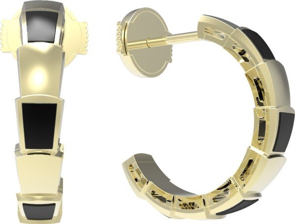 Серьги из лимонного золота c ониксом