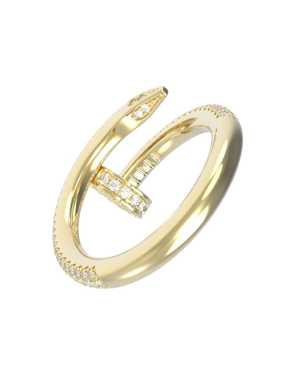 Кольцо из лимонного золота c бриллиантами