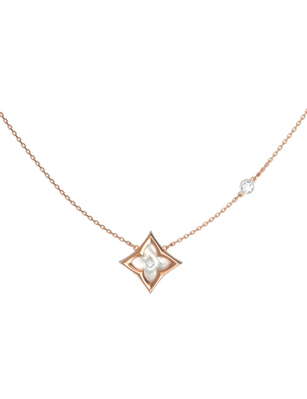 Колье из золота c бриллиантами и перламутром