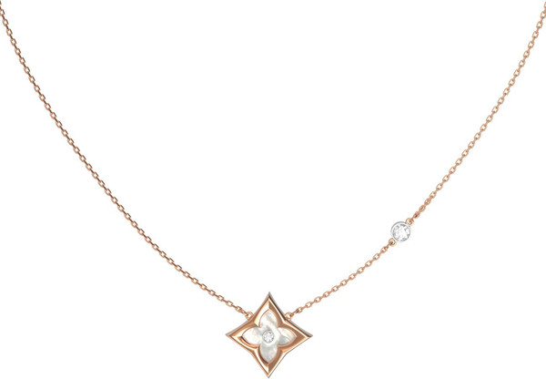 Колье из красного золота 585 пробы c бриллиантами и перламутром