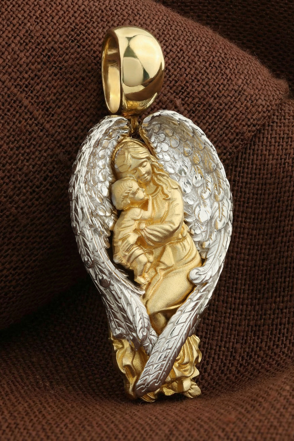 Нательная икона из лимонного золота 585 пробы