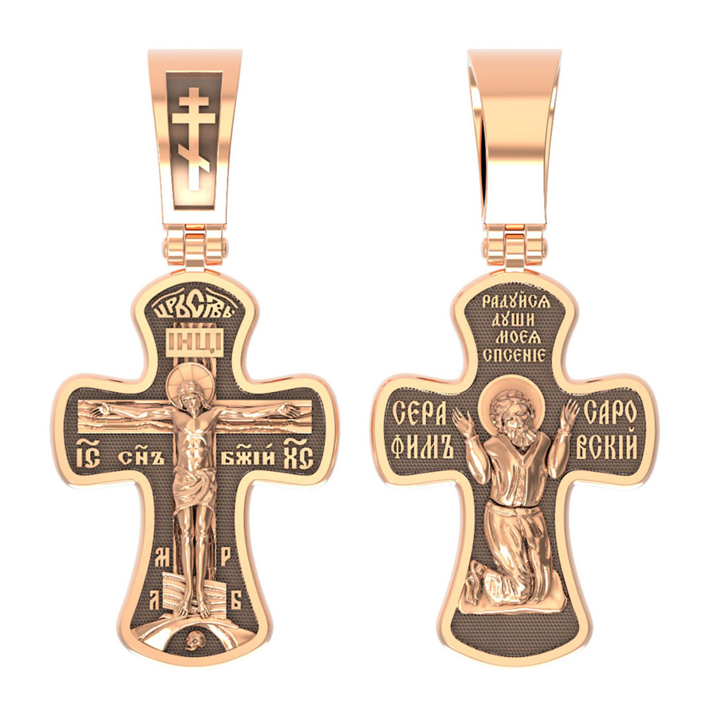 Крест из красного золота 585 пробы