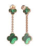 Серьги из золота c малахитом