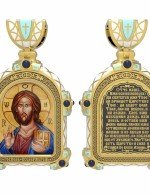 Образок из лимонного золота c эмалью и иконописью