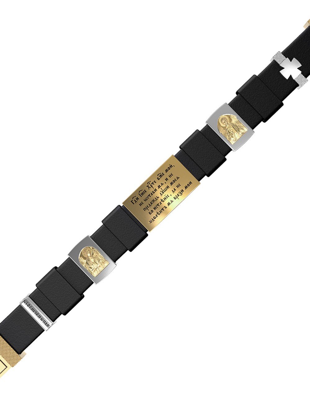 Браслет из лимонного золота c кожаным шнурком