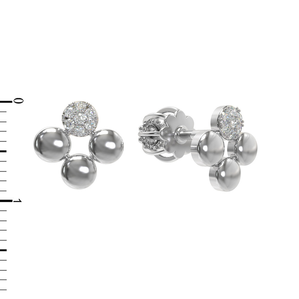 Серьги из белого золота 585 пробы c бриллиантами