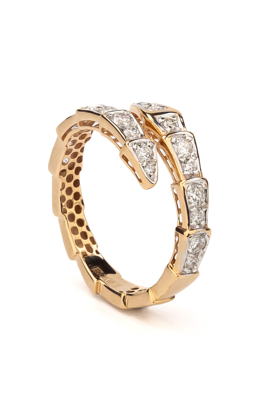 Кольцо из красного золота 585 пробы c бриллиантами