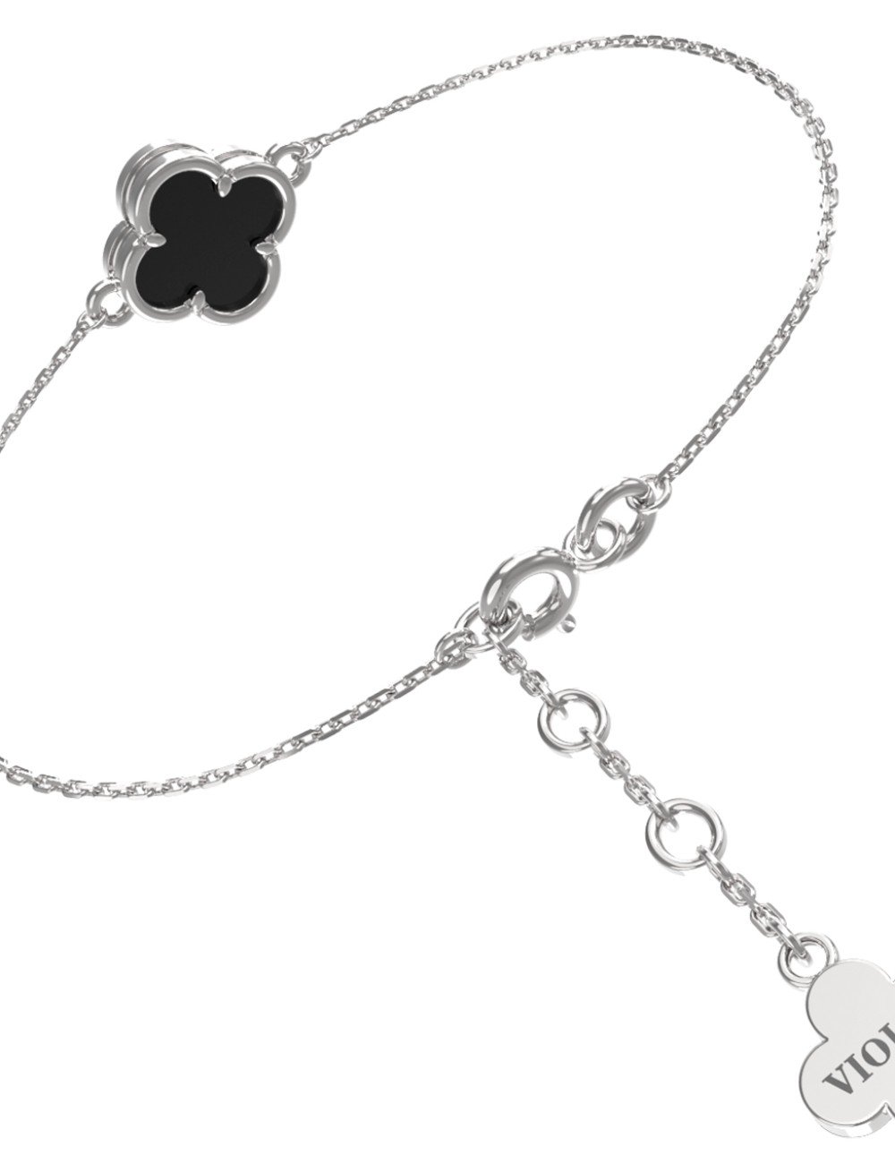 Браслет из белого золота c ониксом