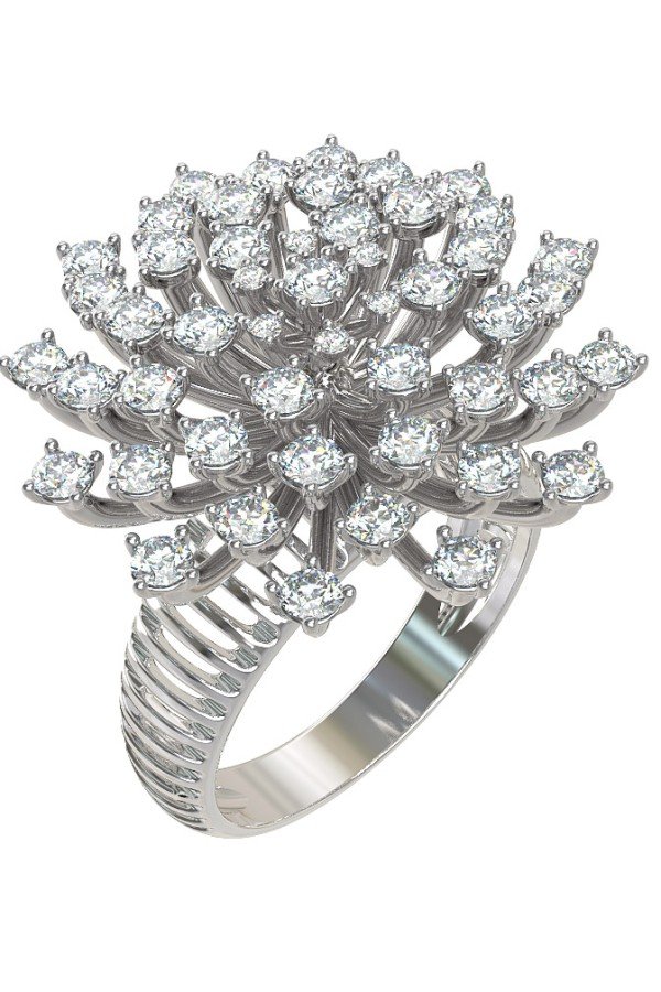 Кольцо из белого золота c бриллиантами