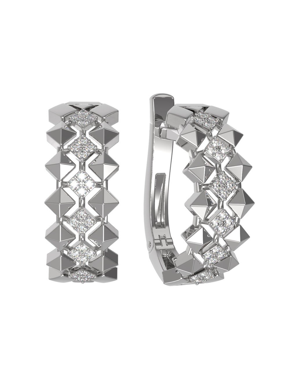 Серьги из белого золота c бриллиантами