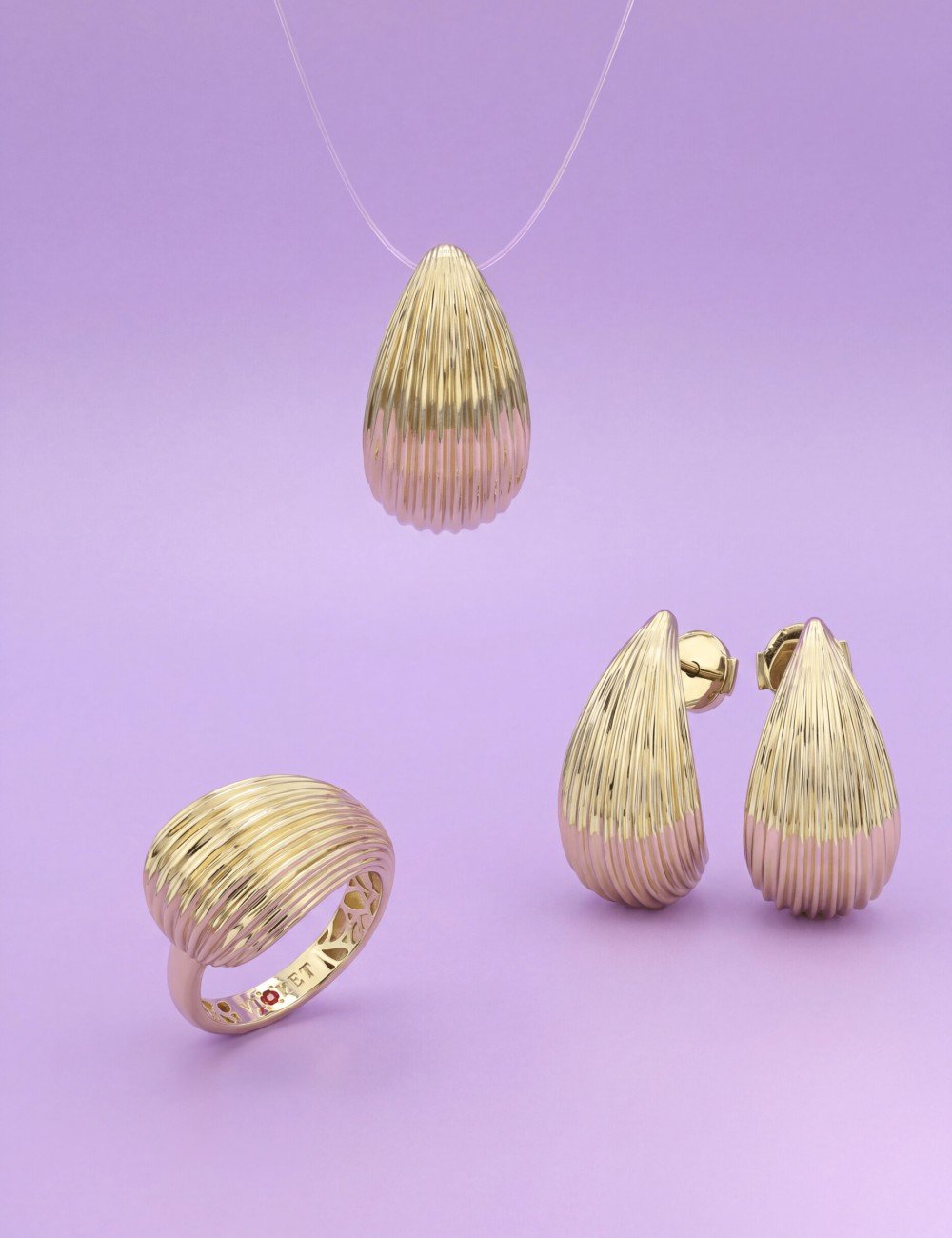 Подвеска из лимонного золота 585 пробы