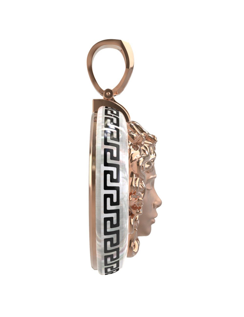 Подвеска из золота c эмалью и перламутром