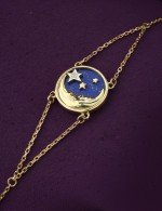 Браслет из лимонного золота c бриллиантами и лазуритом