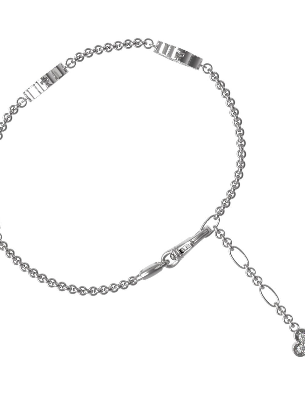 Браслет из белого золота c бриллиантами, ониксом и перламутром