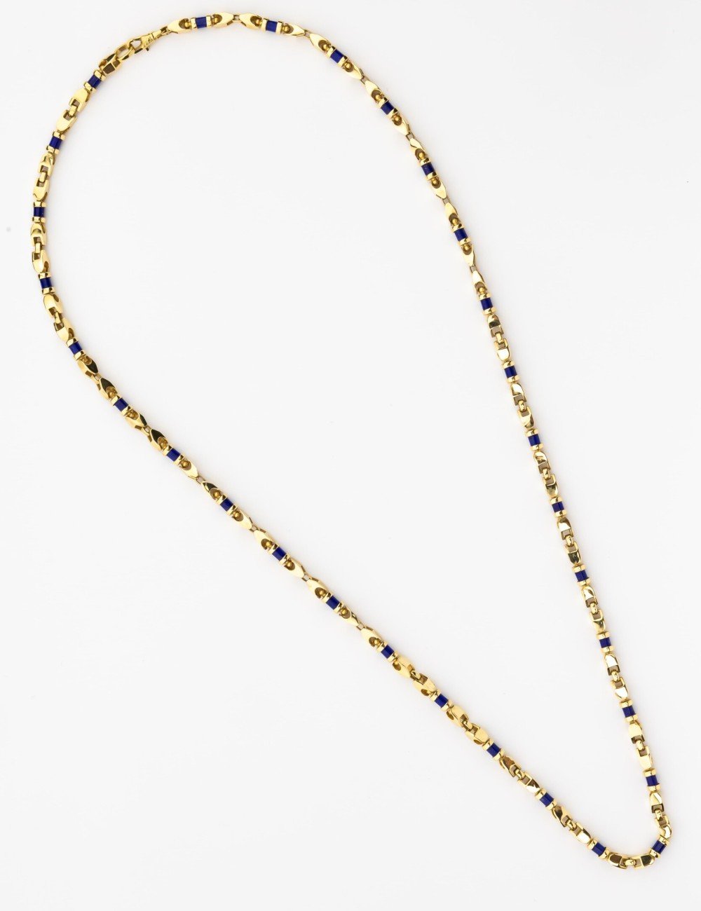 Цепь из лимонного золота c лазуритом