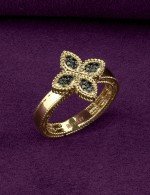 Кольцо из лимонного золота c бриллиантами