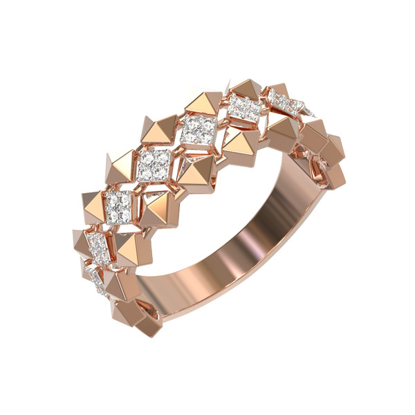 Кольцо из красного золота 585 пробы c бриллиантами