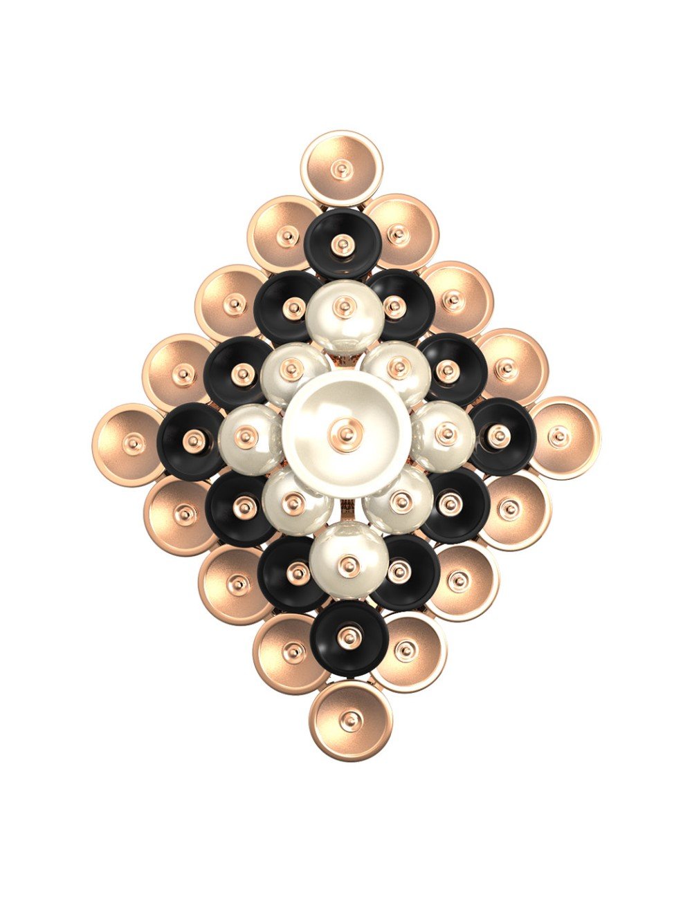 Кольцо из золота c ониксом и перламутром