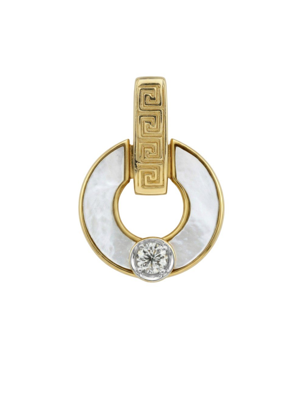 Подвеска из лимонного золота c бриллиантами и перламутром